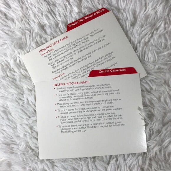 NWOT Vintage Campbell's Condensed Souper Recipe Tin + 24 Recipes + Divider Cards - Picture 12 of 14